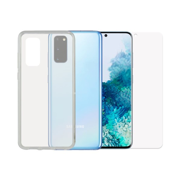 Tempered Glass Mobile Screen Protector + Mobile Case Samsung Galaxy S20 Contact